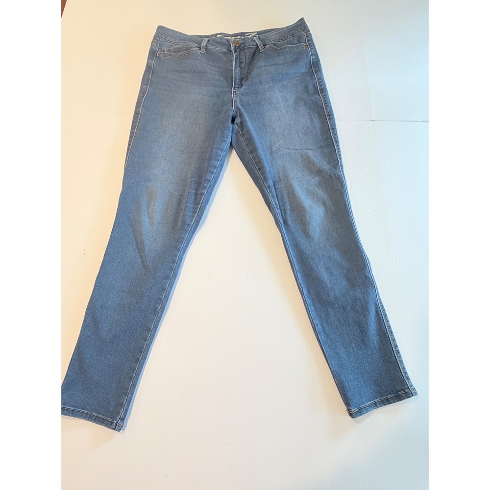 Seven7 Womens Skin-Fit Denim‎ High Rise Skinny Jeans Blue Medium Wash Size 14